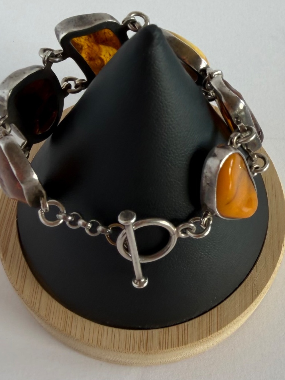 Amber Bracelet Set in Sterling Silver Cabochon Settings - Picture 9 of 12